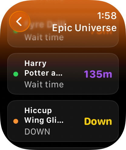 ParkScope Apple Watch park overview